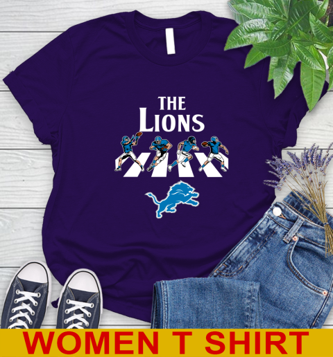 NFL Football Detroit Lions The Beatles Rock Band Shirt Women's T-Shirt 4