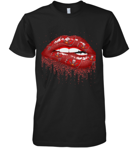 Biting Glossy Lips Sexy Tampa Bay Buccaneers NFL Football Premium Men's T-Shirt