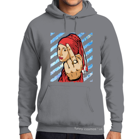 Air Jordan 1 Letterman Matching Sneaker Tshirt The girl With The Pearl Earing Middle Finger Black and Red Jordan Tshirt