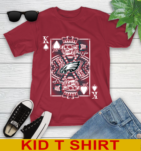 Philadelphia Eagles NFL Football The King Of Spades Death Cards Shirt Youth T-Shirt 12