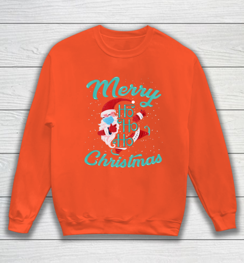 Merry Christmas Ho Ho Ho Santa Claus Wearing A Face Mask Sweatshirt 3