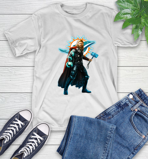 NFL Thor Avengers Endgame Football Miami Dolphins T-Shirt