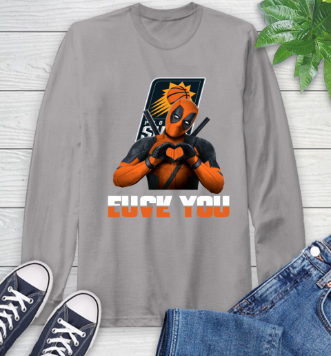 NBA Phoenix Suns Deadpool Love You Fuck You Basketball Sports Long Sleeve T-Shirt 6