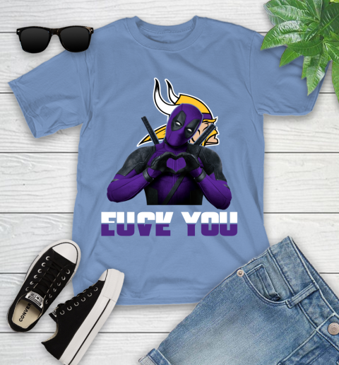 NHL Minnesota Vikings Deadpool Love You Fuck You Football Sports Youth T-Shirt 15