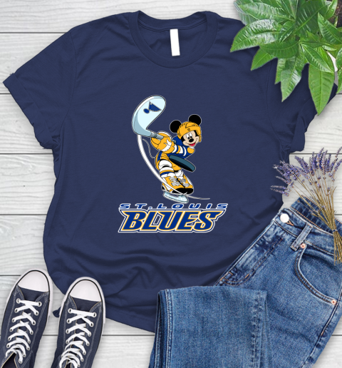 NHL Hockey St.Louis Blues Cheerful Mickey Mouse Shirt Women's T-Shirt 12
