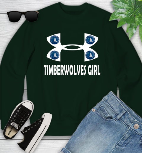 NBA Minnesota Timberwolves Girl Under Armour Basketball Sports Youth Sweatshirt 9