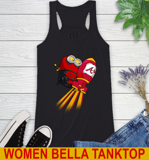 MLB Baseball Atlanta Braves Deadpool Minion Marvel Shirt Racerback Tank