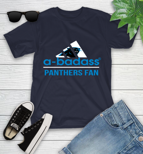 NFL A Badass Carolina Panthers Fan Adidas Football Sports Youth T-Shirt 2