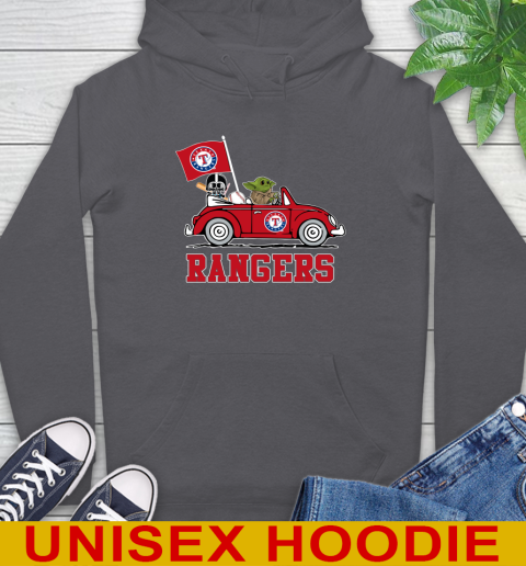 MLB Baseball Texas Rangers Darth Vader Baby Yoda Driving Star Wars Shirt Hoodie 7