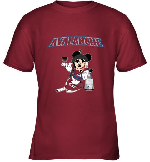 Mickey Colorado Avalanche With The Stanley Cup Hockey NHL Youth T-Shirt