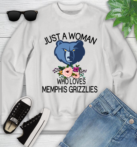 NBA Just A Woman Who Loves Memphis Grizzlies Basketball Sports Youth Sweatshirt