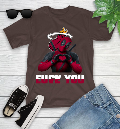 NBA Miami Heat Deadpool Love You Fuck You Basketball Sports Youth T-Shirt 7