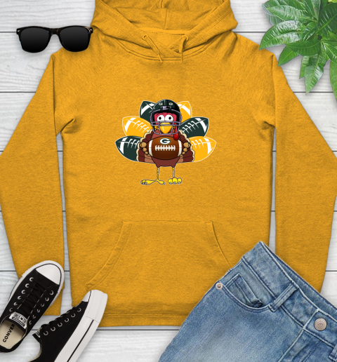 Green Bay Packers Turkey Thanksgiving Day Youth Hoodie 3
