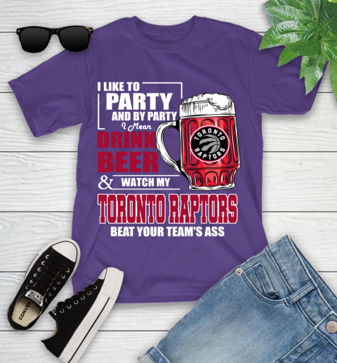 NBA Drink Beer and Watch My Toronto Raptors Beat Your Team's Ass Basketball Youth T-Shirt 3