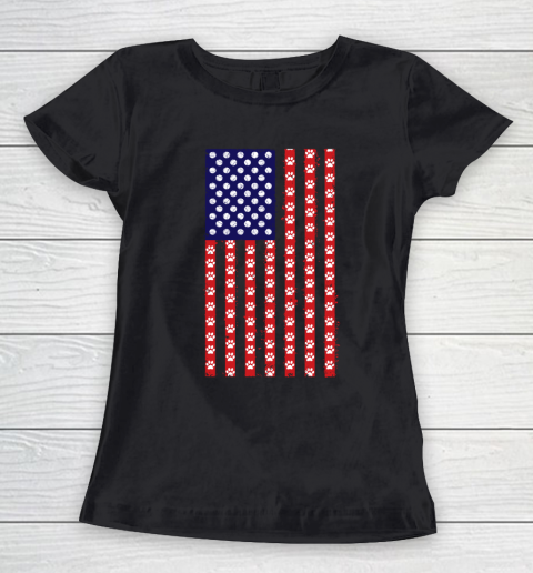 Tennis Dog Lover American Flag Women's T-Shirt