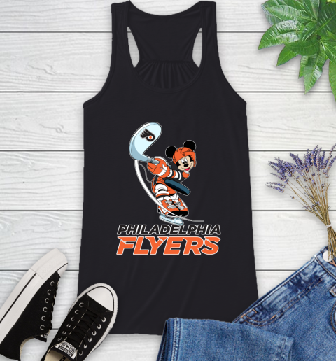 NHL Hockey Philadelphia Flyers Cheerful Mickey Mouse Shirt Racerback Tank