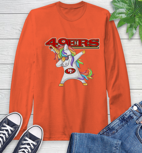 San Francisco 49ers NFL Football Funny Unicorn Dabbing Sports Long Sleeve T-Shirt 5