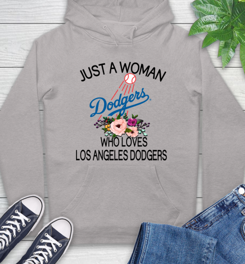 MLB Just A Woman Who Loves Los Angeles Dodgers Baseball Sports Hoodie 10