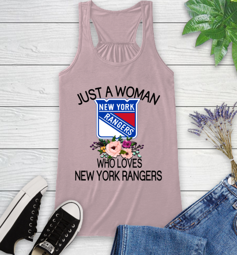 NHL Just A Woman Who Loves New York Rangers Hockey Sports Racerback Tank 5