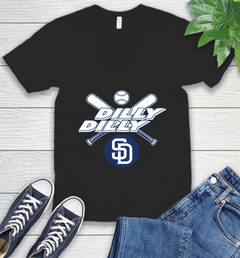 MLB San Diego Padres Dilly Dilly Baseball Sports V-Neck T-Shirt 2