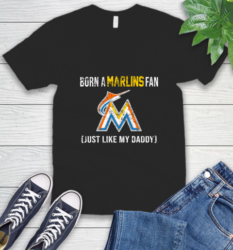 MLB Baseball Miami Marlins Loyal Fan Just Like My Daddy Shirt V-Neck T-Shirt