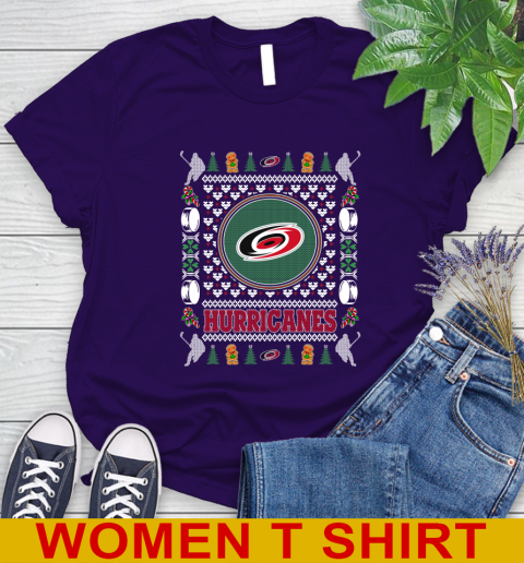 Carolina Hurricanes Merry Christmas NHL Hockey Loyal Fan Women's T-Shirt 4
