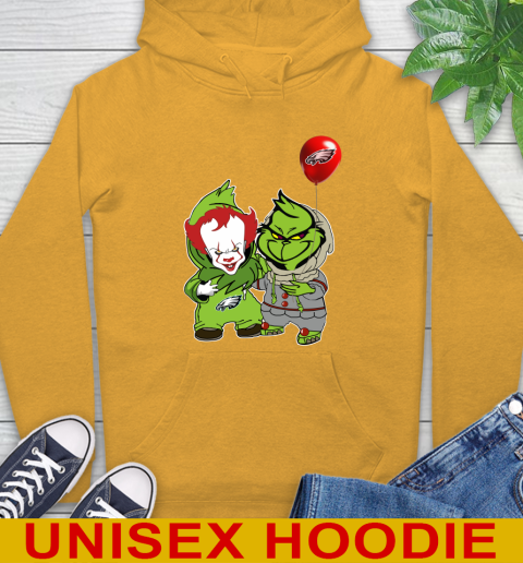 Philadelphia Eagles Baby Pennywise Grinch Christmas NFL Football Hoodie 3