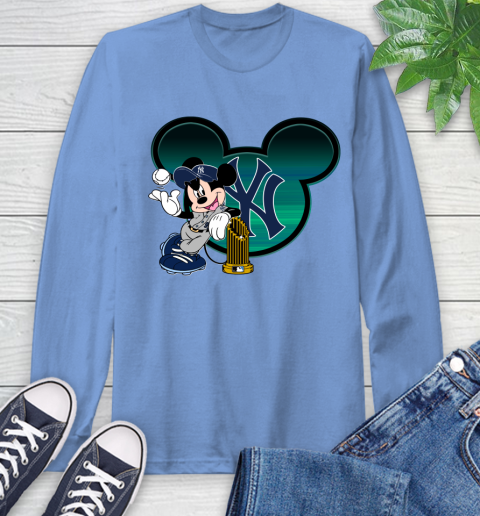 MLB New York Yankees The Commissioner's Trophy Mickey Mouse Disney Long Sleeve T-Shirt 11