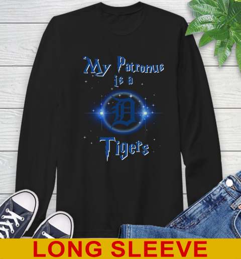 MLB Baseball Harry Potter My Patronus Is A Detroit Tigers Long Sleeve T-Shirt