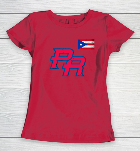 Puerto Rico 2023 Baseball Flag Pride red Boricua Puerto Rico Women's T-Shirt 7