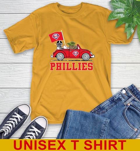 MLB Baseball Philadelphia Phillies Darth Vader Baby Yoda Driving Star Wars Shirt T-Shirt 3