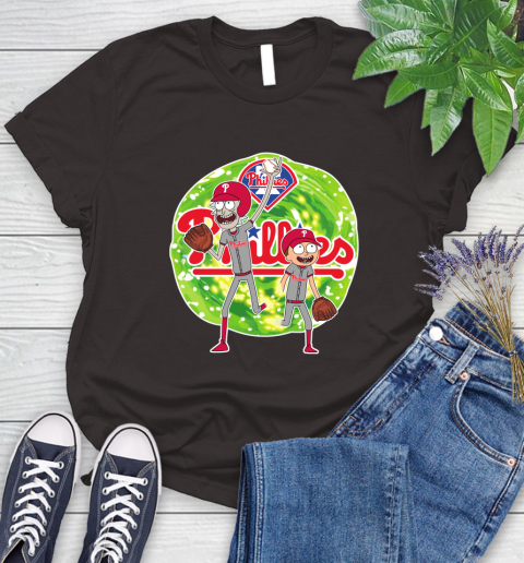 MLB Philadelphia Phillies Rick And Morty Baseball Sports Women's T-Shirt 8