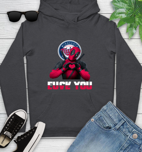MLB Minnesota Twins Deadpool Love You Fuck You Baseball Sports Youth Hoodie 8