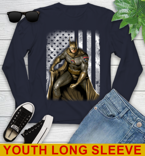 Florida Panthers NHL Hockey Batman DC American Flag Shirt Youth Long Sleeve 2