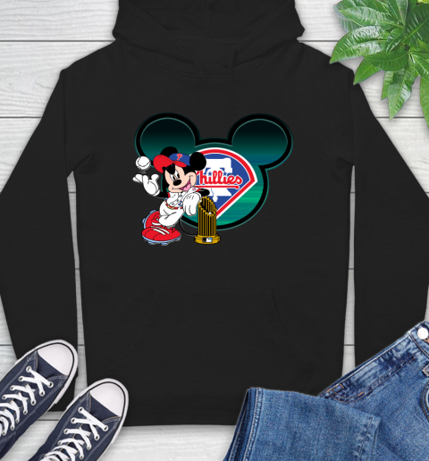 MLB Philadelphia Phillies The Commissioner's Trophy Mickey Mouse Disney Hoodie 2