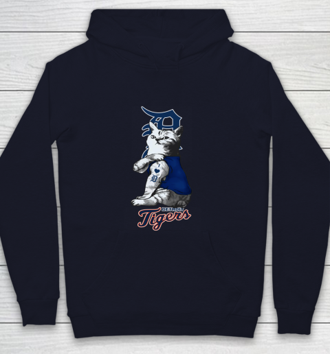 MLB Baseball My Cat Loves Detroit Tigers Youth Hoodie 2