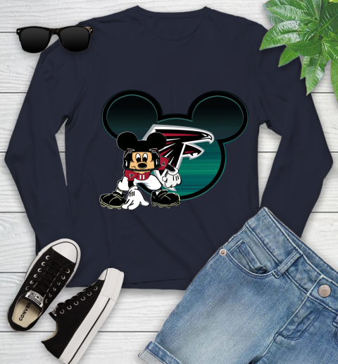NFL Atlanta Falcons Mickey Mouse Disney Football T Shirt Youth Long Sleeve 3