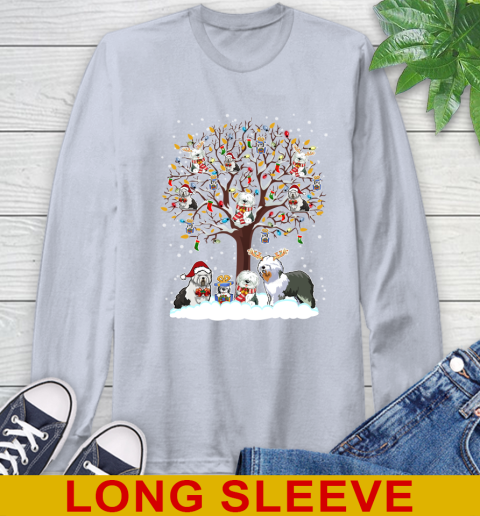 Old english Sheep dog dog pet lover light christmas tree shirt 60