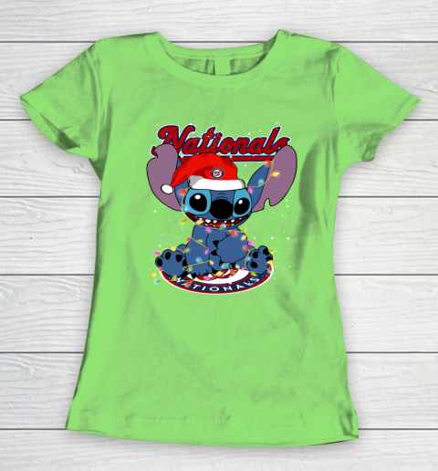 Washington Nationals MLB noel stitch Baseball Christmas Women's T-Shirt 5