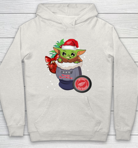 Detroit Red Wings Christmas Baby Yoda Star Wars Funny Happy NHL Hoodie 12