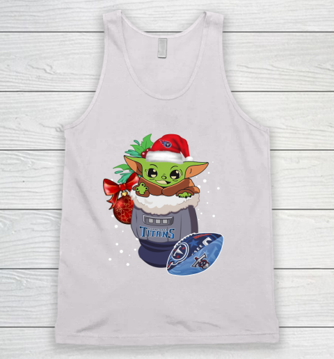 Tennessee Titans Christmas Baby Yoda Star Wars Funny Happy NFL Tank Top 2
