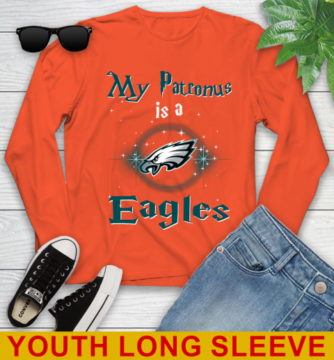 NFL Football Harry Potter My Patronus Is A Philadelphia Eagles Youth Long Sleeve 3