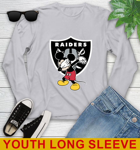 Oakland Raiders NFL Football Dabbing Mickey Disney Sports Youth Long Sleeve 6