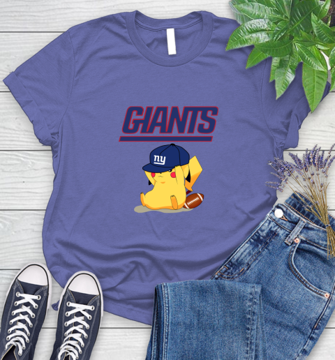 NFL Pikachu Football Sports New York Giants Women's T-Shirt 11