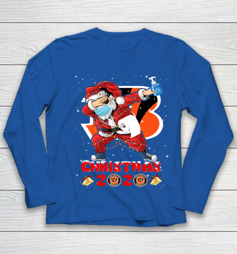 Cincinnati Bengals Funny Santa Claus Dabbing Christmas 2020 NFL Youth Long Sleeve 7
