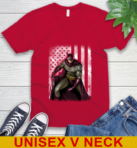 Colorado Avalanche NHL Hockey Batman DC American Flag Shirt V-Neck T-Shirt 6