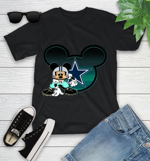 NFL Dallas Cowboys Mickey Mouse Disney Football T Shirt Youth T-Shirt 14