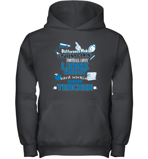 Detroit Lions NFL I'm A Difference Making Student Caring Football Loving Kinda Teacher Youth Hoodie