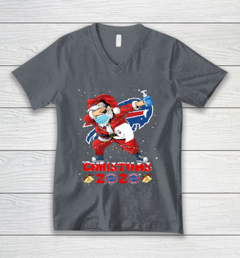 Buffalo Bills Funny Santa Claus Dabbing Christmas 2020 NFL V-Neck T-Shirt 4
