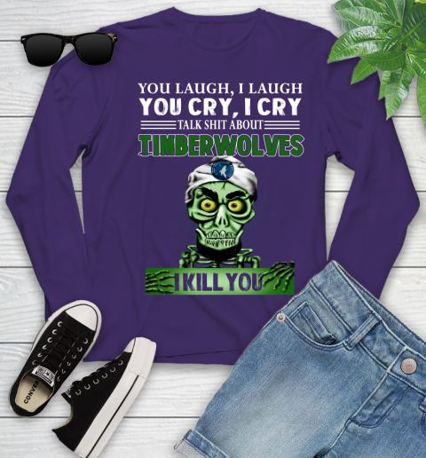 NBA Talk Shit About Minnesota Timberwolves Thunder I Kill You Achmed The Dead Terrorist Jeffrey Dunham Basketball Youth Long Sleeve 4